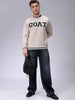 Men's Relaxed Fit Typographic Crew Neck Sweater
