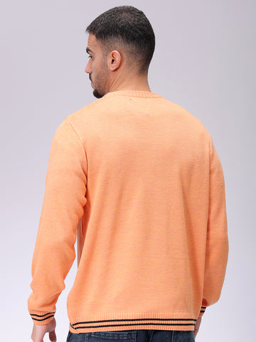Men's Relaxed Fit Typographic Crew Neck Sweater