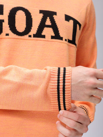 Men's Relaxed Fit Typographic Crew Neck Sweater