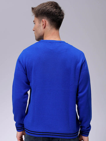 Men's Relaxed Fit Typographic Crew Neck Sweater