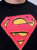 Men's Black Relaxed Fit Character Printed Crew Neck Jacquard  Sweater