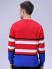 Men's Red Relaxed Fit Tom & Jerry Printed Crew Neck Sweater