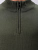 Men's Olive Relaxed Fit Solid High Neck Sweater