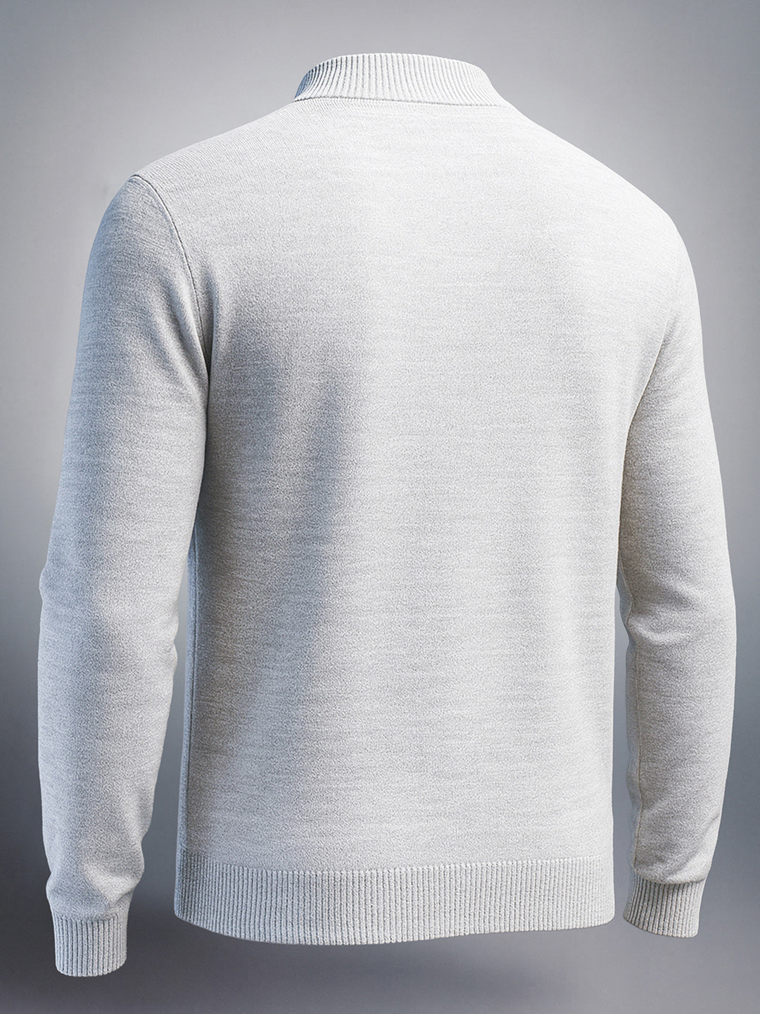 Men's Light Grey Relaxed Fit Solid Casual Sweater