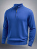 Men's Navy Blue Relaxed Fit Solid High Neck Sweater