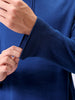Men's Navy Blue Relaxed Fit Solid High Neck Sweater