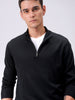 Men's Black Relaxed Fit Solid High Neck Sweater