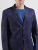 Men's Blue Regular Fit Checked Casual Blazer