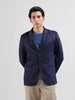 Men's Blue Regular Fit Checked Casual Blazer