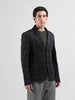Men's Black Regular Fit Checked Casual Blazer