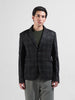 Men's Black Regular Fit Checked Casual Blazer