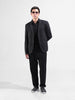 Men's Black Regular Fit Printed Casual Blazer
