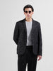 Men's Black Regular Fit Printed Casual Blazer