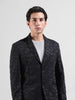 Men's Black Regular Fit Printed Casual Blazer