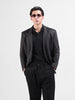 Men's Black Regular Fit Printed Casual Blazer