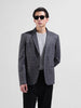 Men's Grey Regular Fit Checked Casual Blazer