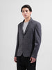 Men's Grey Regular Fit Checked Casual Blazer