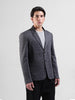 Men's Grey Regular Fit Checked Casual Blazer