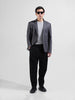 Men's Grey Regular Fit Checked Casual Blazer