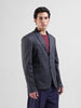 Men's Blue Regular Fit Checked Casual Blazer