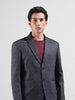 Men's Blue Regular Fit Checked Casual Blazer