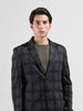 Men's Grey Regular Fit Checked Casual Blazer