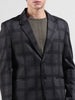 Men's Grey Regular Fit Checked Casual Blazer