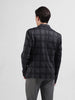 Men's Grey Regular Fit Checked Casual Blazer