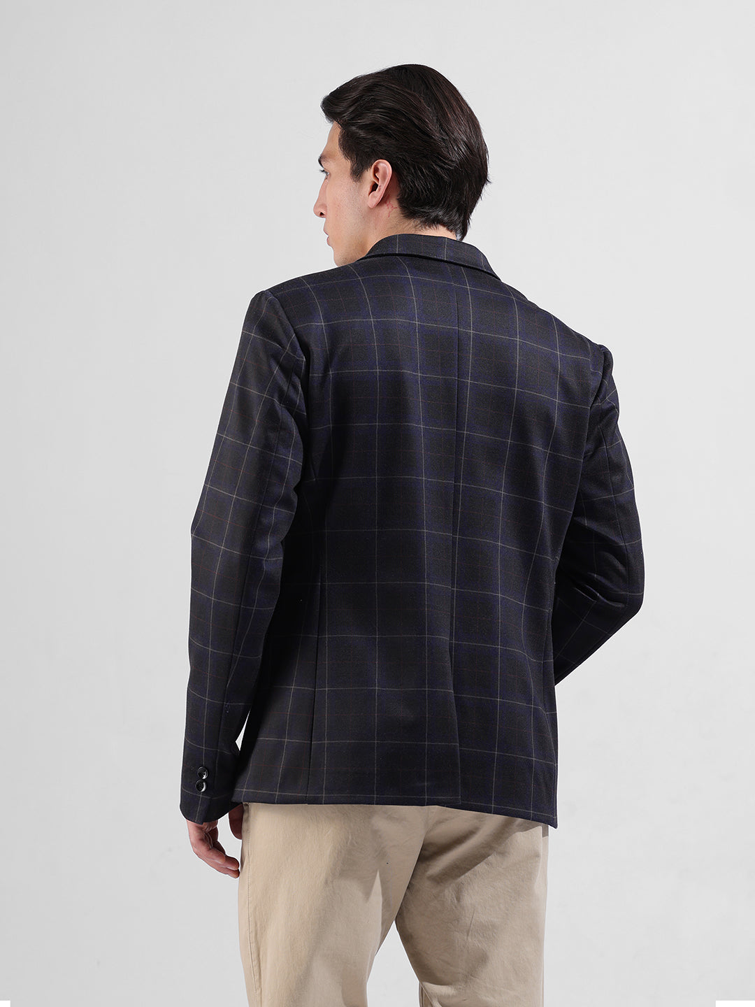 Men's Multicolor Regular Fit Checked Casual Blazer
