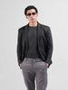 Men's Black Regular Fit Printed Casual Blazer