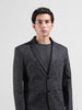 Men's Black Regular Fit Printed Casual Blazer