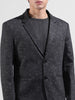 Men's Black Regular Fit Printed Casual Blazer