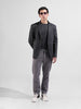Men's Black Regular Fit Printed Casual Blazer