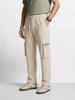 Men's Cream Relaxed Fit  Casual Joggers