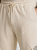 Men's Cream Relaxed Fit  Casual Joggers