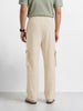 Men's Cream Relaxed Fit  Casual Joggers