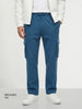 Men's Blue Relaxed Fit  Casual Joggers