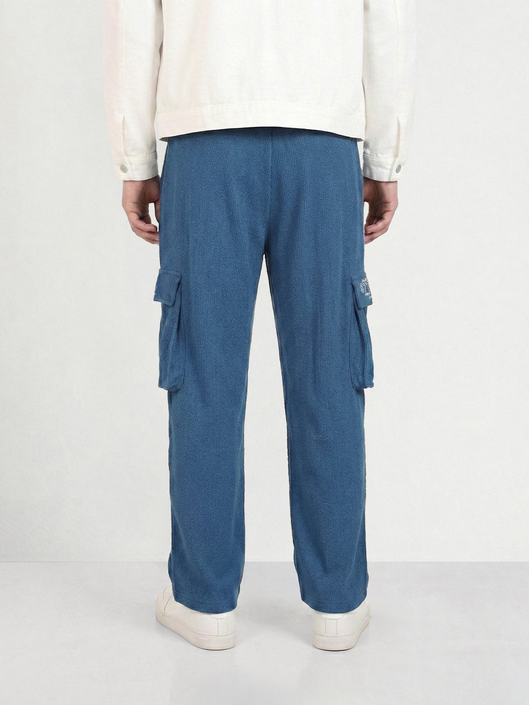Men's Blue Relaxed Fit  Casual Joggers