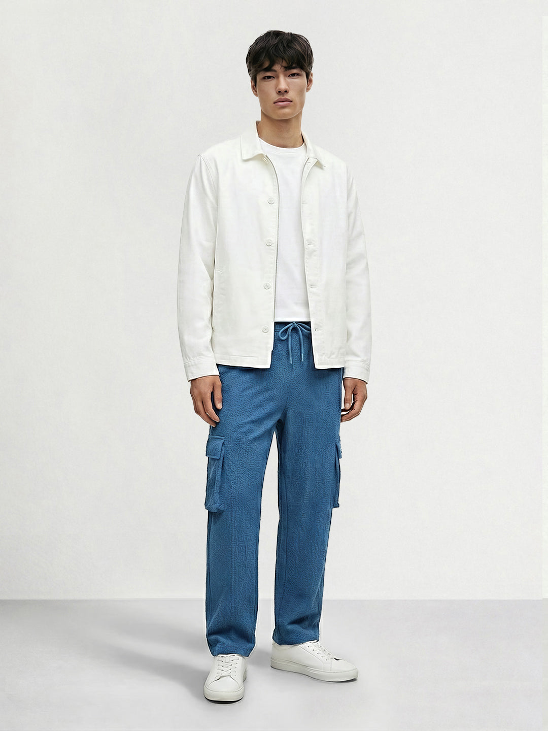 Men's Blue Relaxed Fit  Casual Joggers