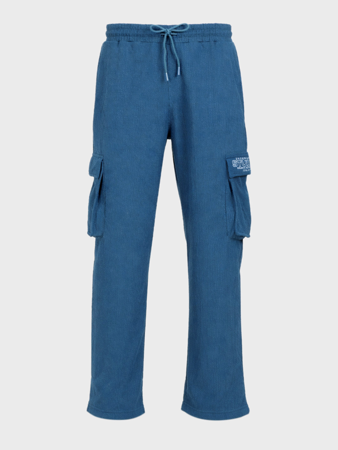 Men's Blue Relaxed Fit  Casual Joggers