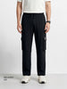 Men's Black Relaxed Fit Solid Casual Joggers