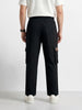 Men's Black Relaxed Fit Solid Casual Joggers