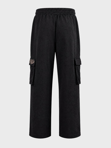 Men's Black Relaxed Fit Solid Casual Joggers