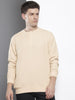Men's Beige Relaxed Fit Textured Street Sweatshirt