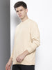 Men's Beige Relaxed Fit Textured Street Sweatshirt