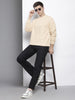 Men's Beige Relaxed Fit Textured Street Sweatshirt