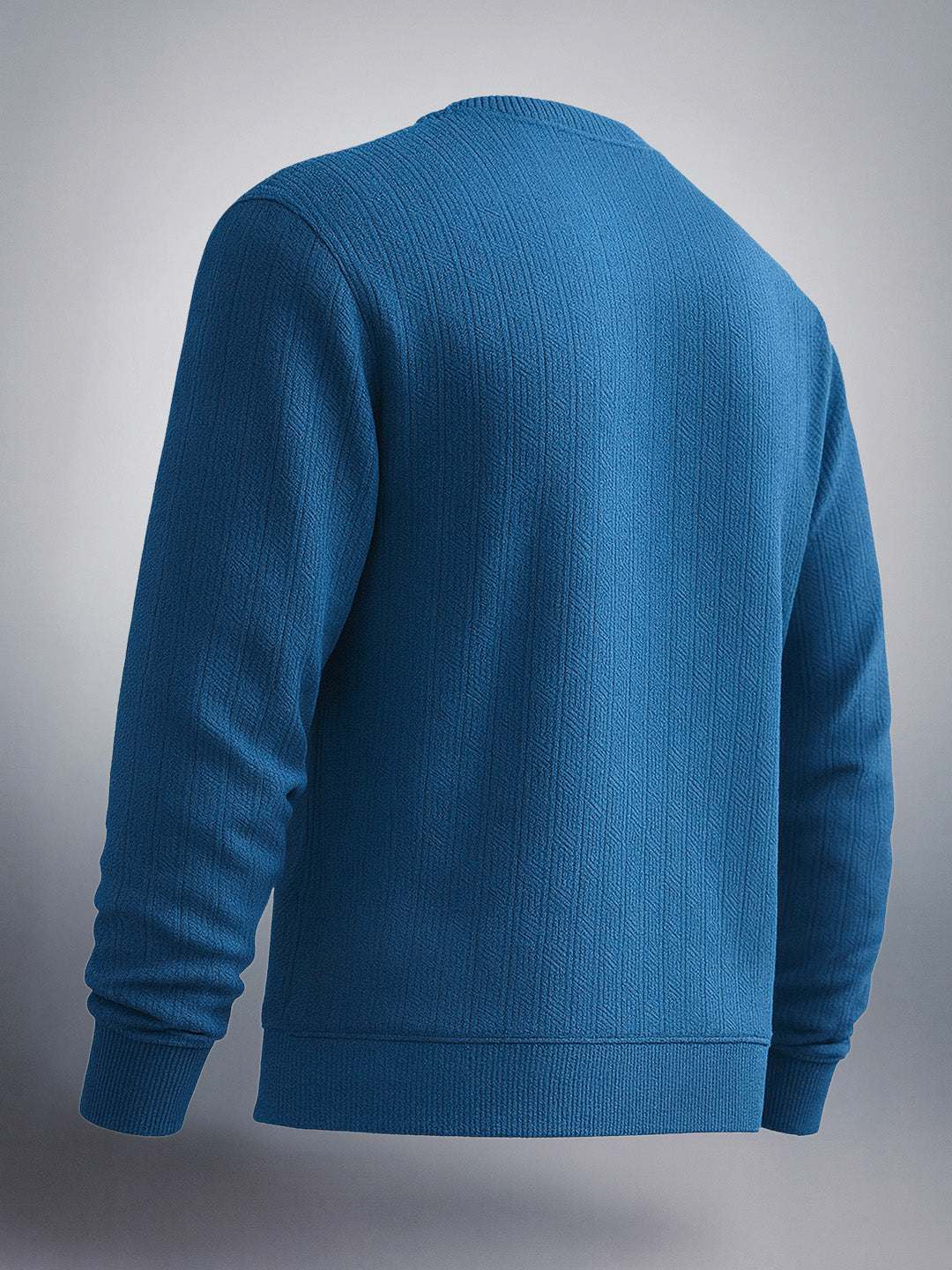 Men's Midnight Blue Relaxed Fit Solid Street Wear Sweat Shirt