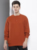 Men's Rust Relaxed Fit Textured Street Sweatshirt
