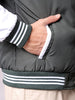 Men's Green Slim Fit Colourblocked Varsity Jacket