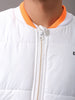 Men's White Slim Fit Colourblocked Jacket